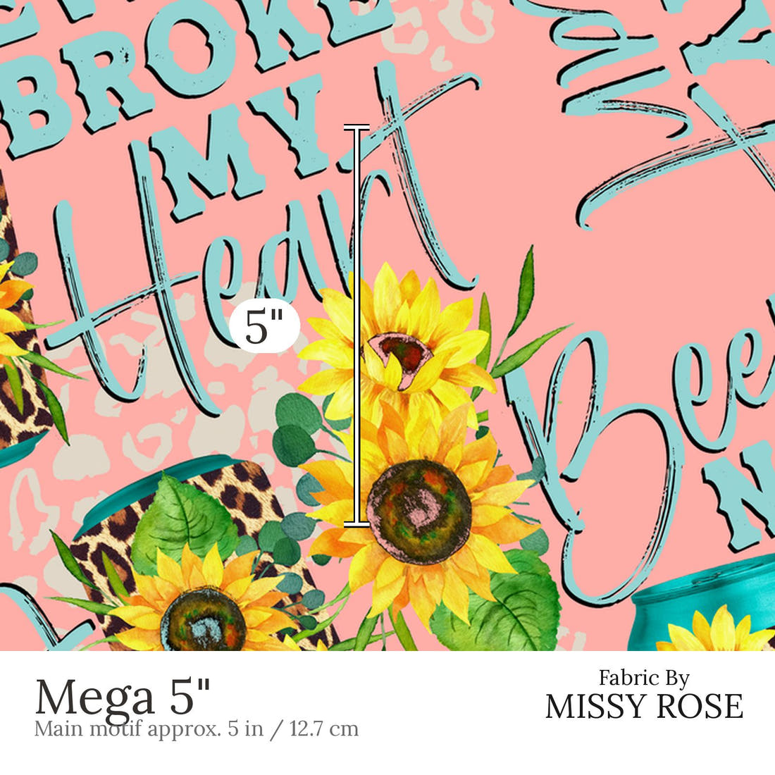 Design 425 Pink Beer Fabric Mega 5 inch print scale guide | Fabric by Missy Rose