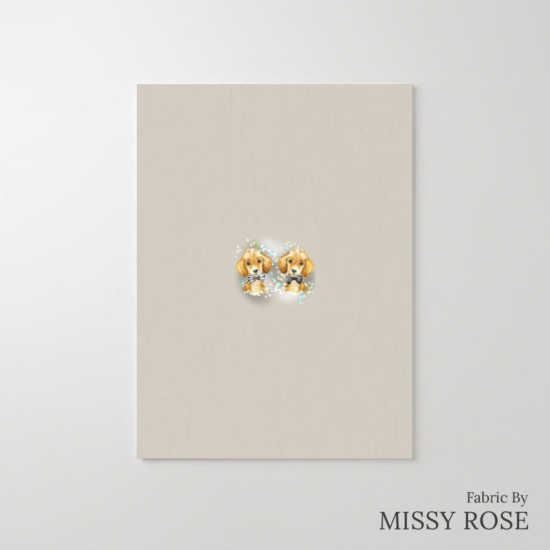 Design 426 Grey Dogs Panel – printed fabric panel with centred picture, custom printed to order | Fabric by Missy Rose