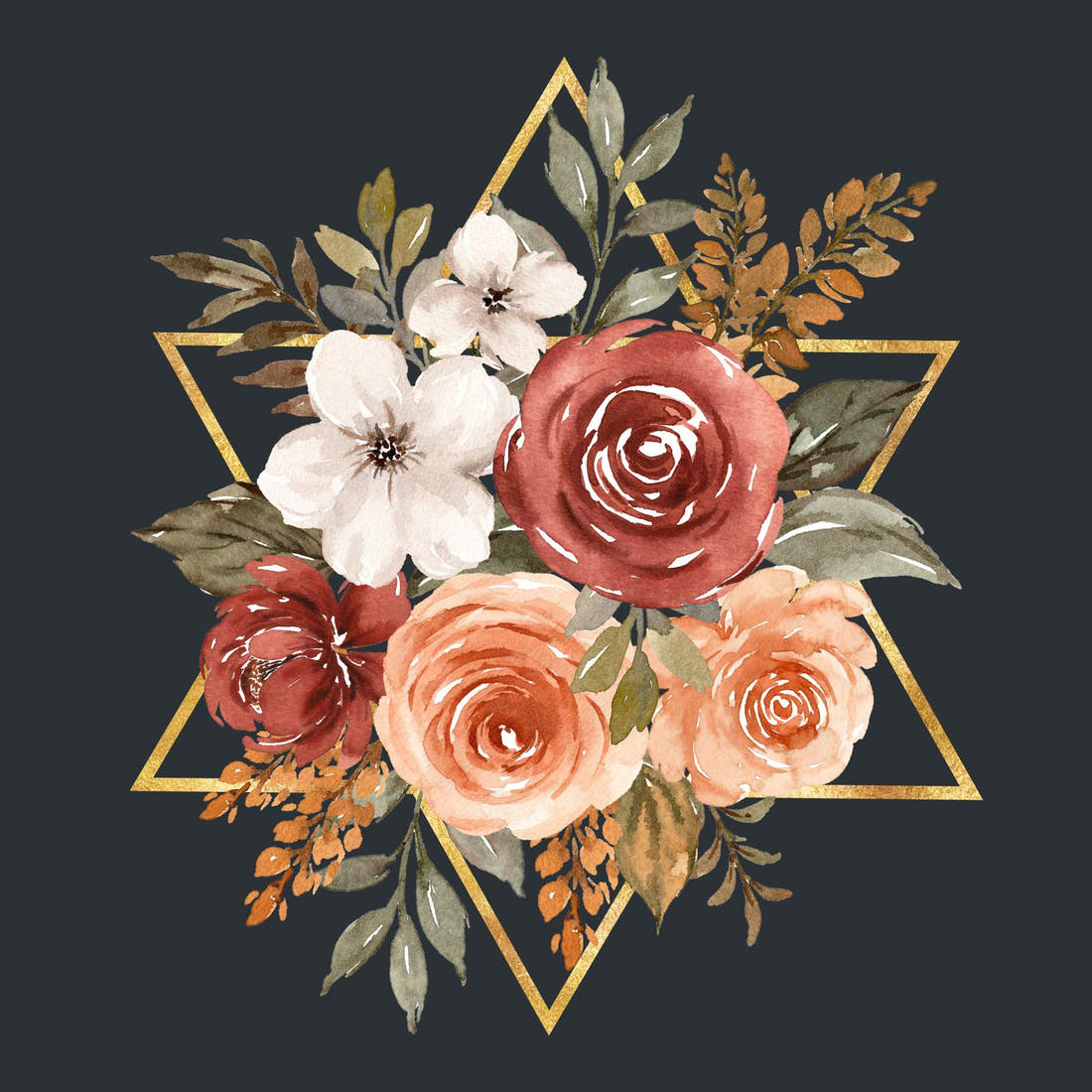 Design 427 Rustic Floral Panel – full artwork close-up of the printed picture | Fabric by Missy Rose