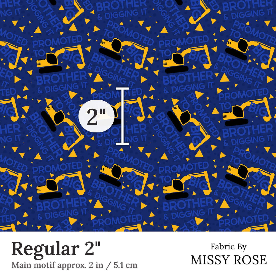 Design 43 Big Brother Fabric Regular 2 inch print scale guide | Fabric by Missy Rose