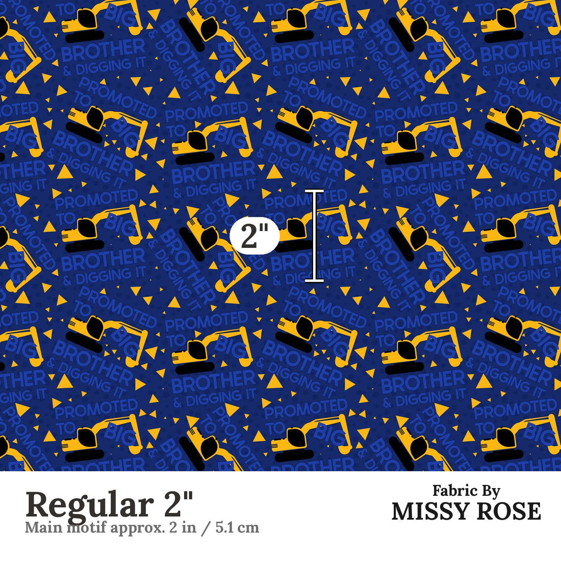 Design 43 Big Brother Fabric Regular 2" - print scale | Fabric by Missy Rose