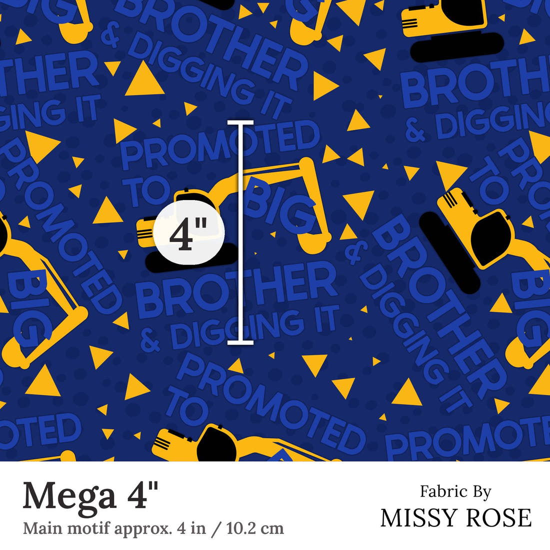 Design 43 Big Brother Fabric Mega 4 inch print scale guide | Fabric by Missy Rose