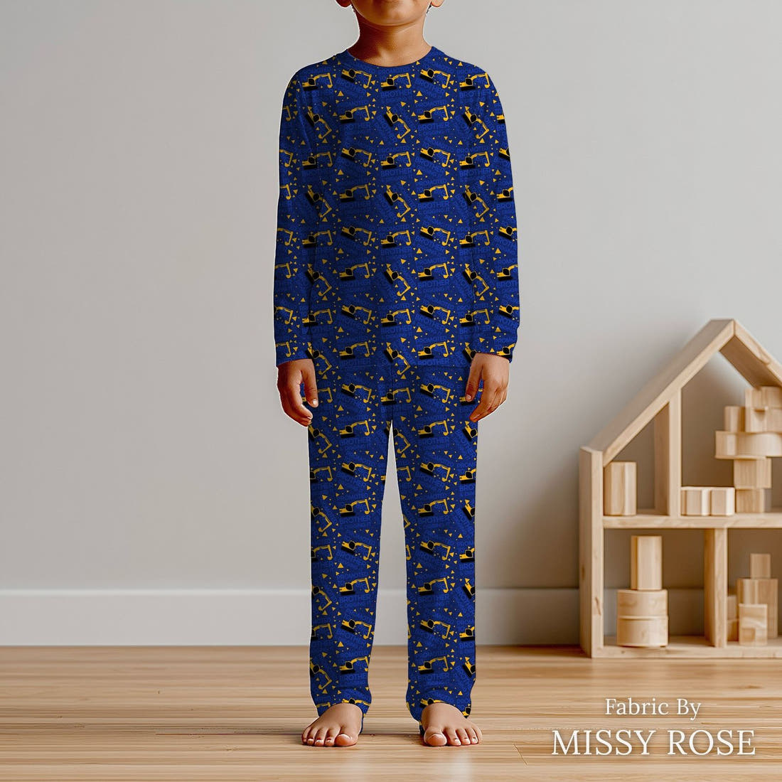 Design 43 Big Brother Fabric sewn into kids' pyjamas – see how the print looks made up | Fabric by Missy Rose