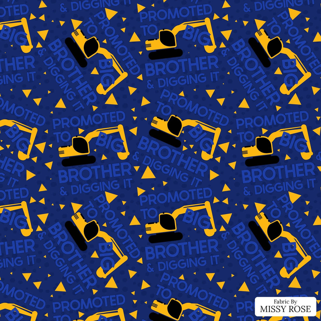 Design 43 Big Brother Fabric - flat view of the print, zoom in for detail | Fabric by Missy Rose