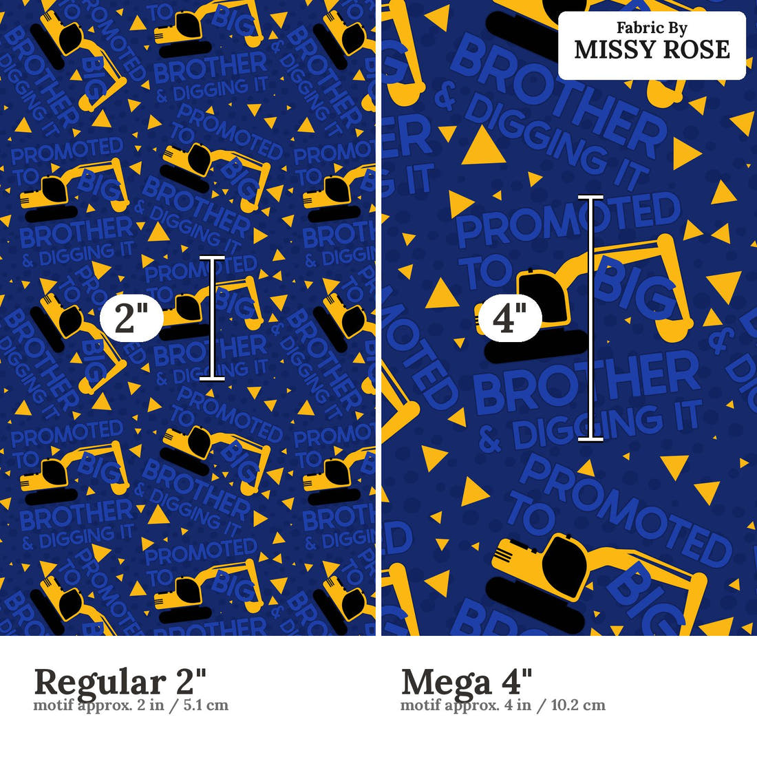 Design 43 Big Brother Fabric size comparison - print scale | Fabric by Missy Rose