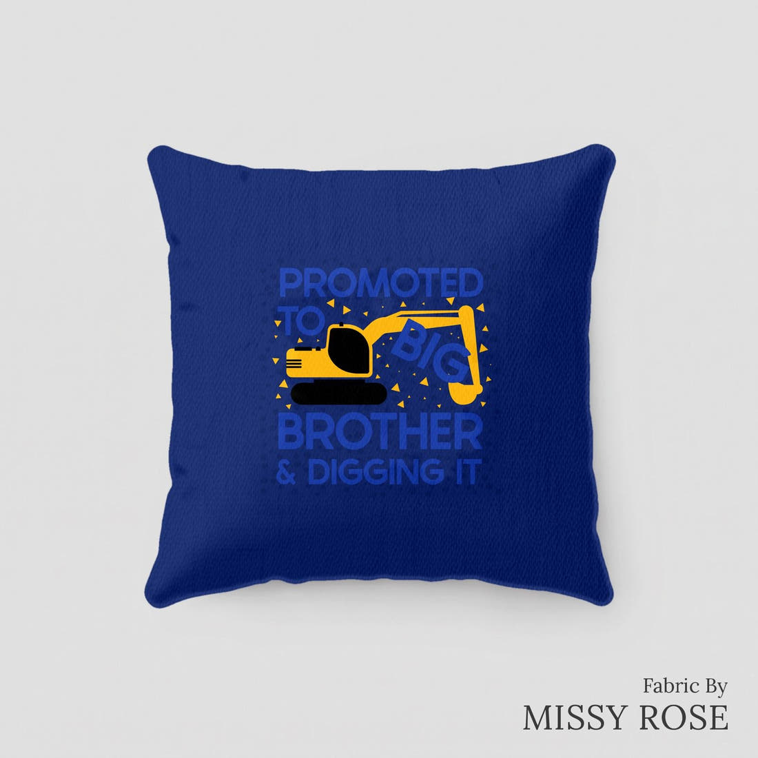 Design 43 Big Brother Panel sewn into a cushion – see how the panel looks made up | Fabric by Missy Rose
