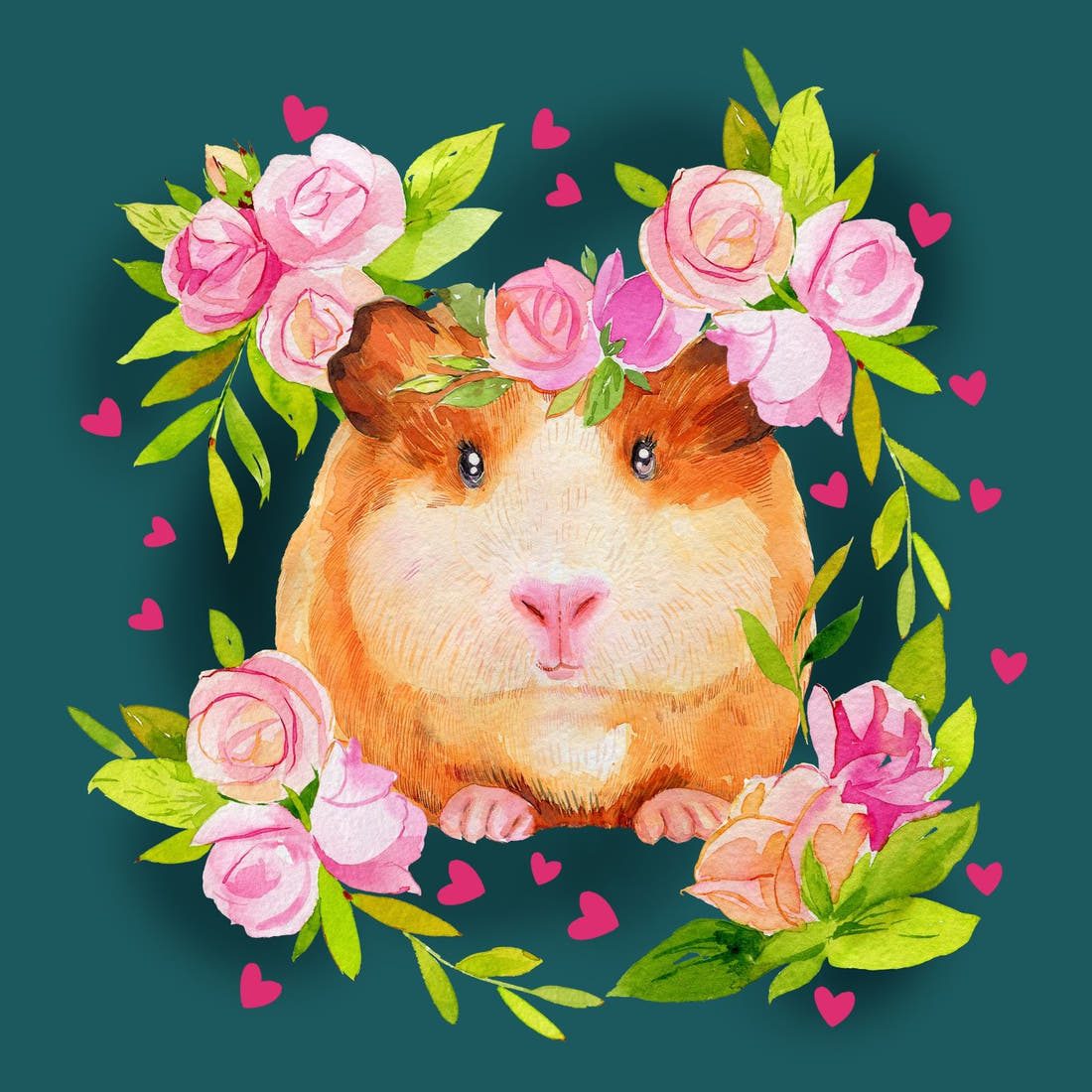 Design 430 Guinea Pig Panel – full artwork close-up of the printed picture | Fabric by Missy Rose