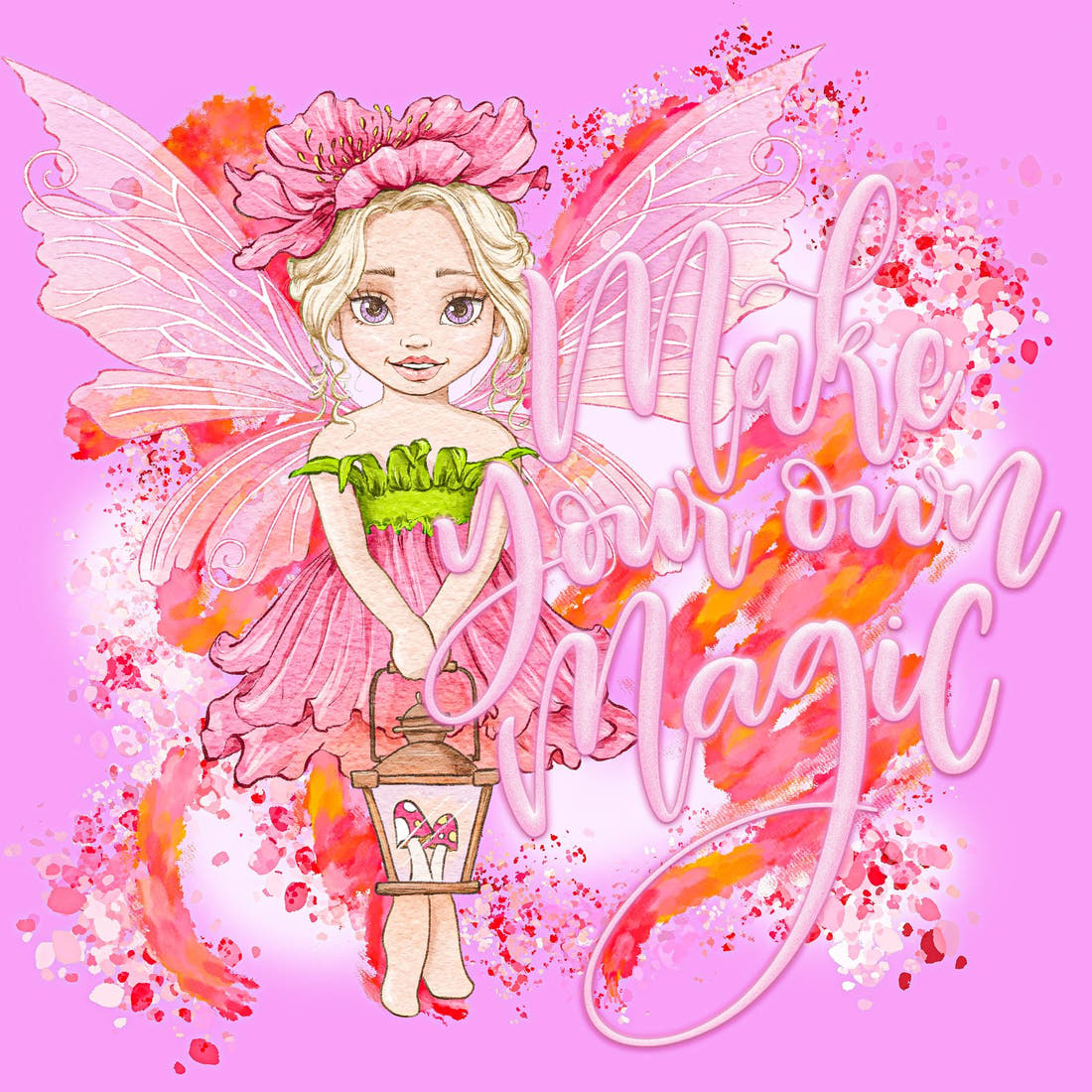Design 434 Whimsical Fairy Panel – full artwork close-up of the printed picture | Fabric by Missy Rose