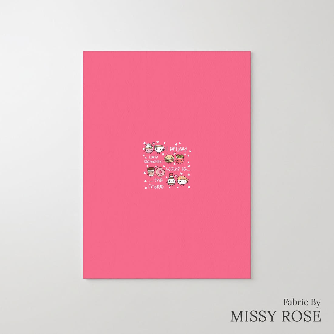 Design 437 Pink Foods Panel – printed fabric panel with centred picture, custom printed to order | Fabric by Missy Rose