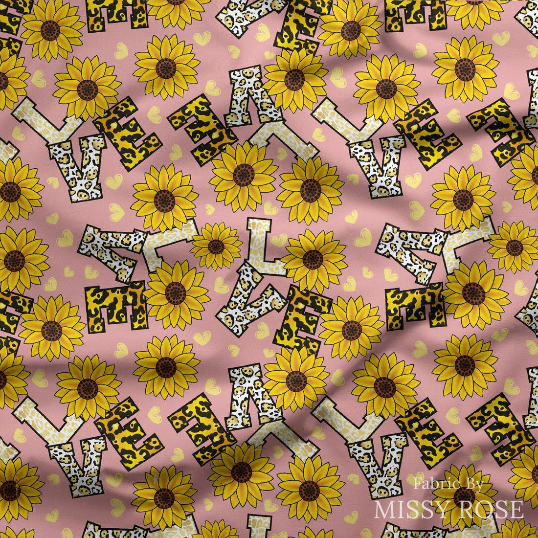 Design 438 Love Fabric draped fabric mockup – custom printed fabric by the metre | Fabric by Missy Rose