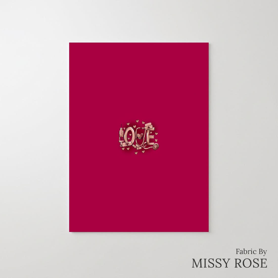 Design 439 Red Nurse Panel – printed fabric panel with centred picture, custom printed to order | Fabric by Missy Rose