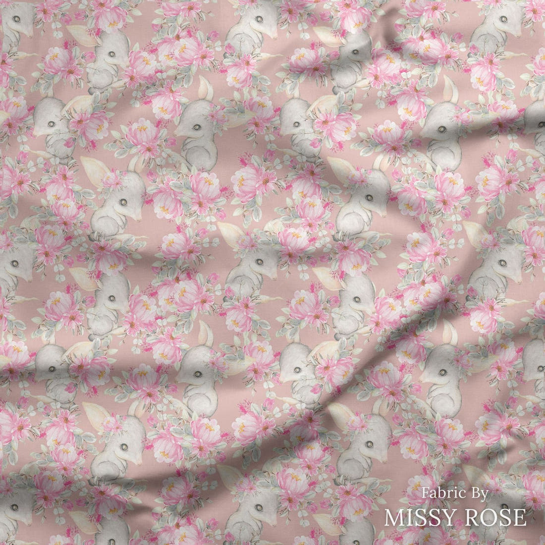 Design 44 Bilby Fabric draped fabric mockup – custom printed fabric by the metre | Fabric by Missy Rose