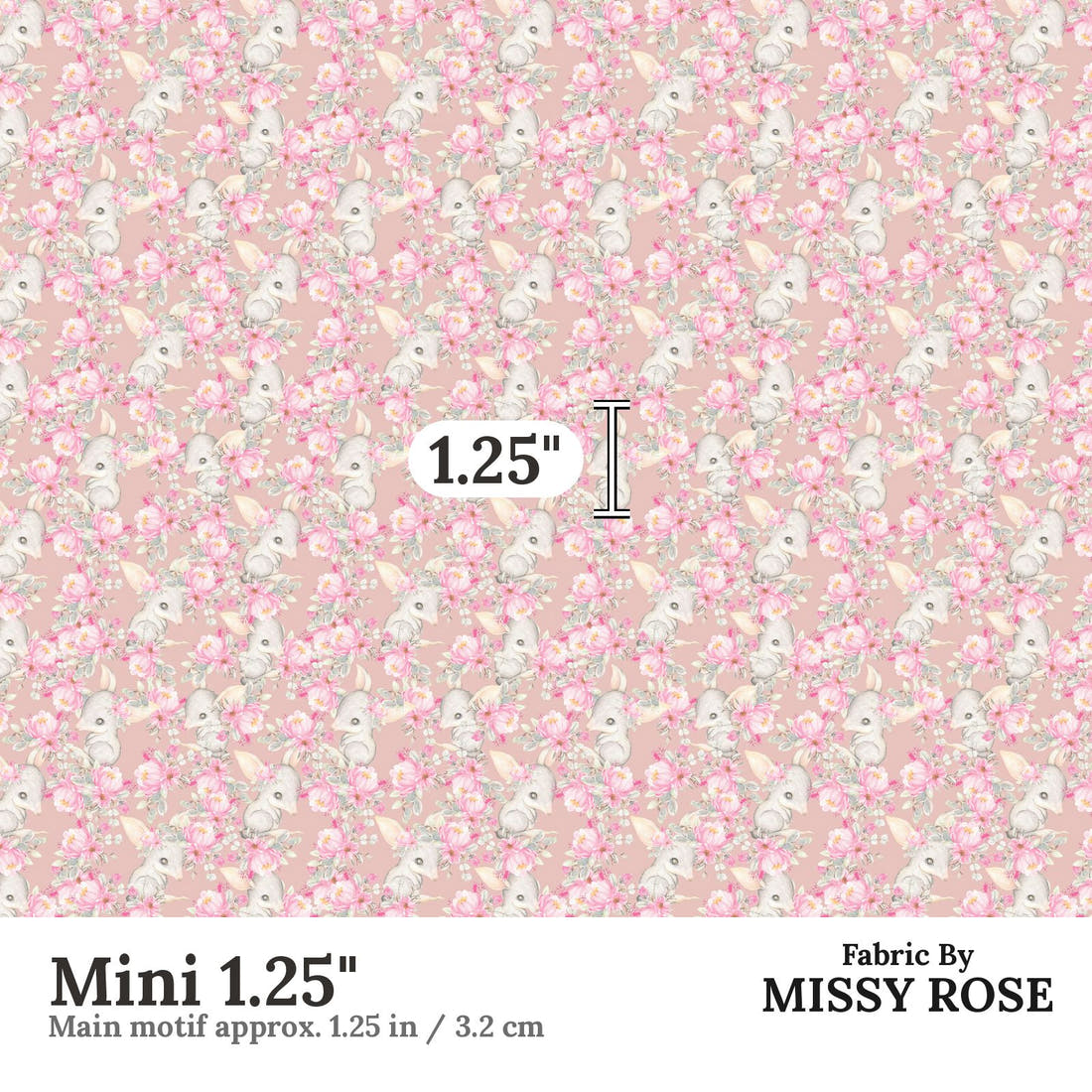 Design 44 Bilby Fabric Mini 1.25" - print scale | Fabric by Missy Rose