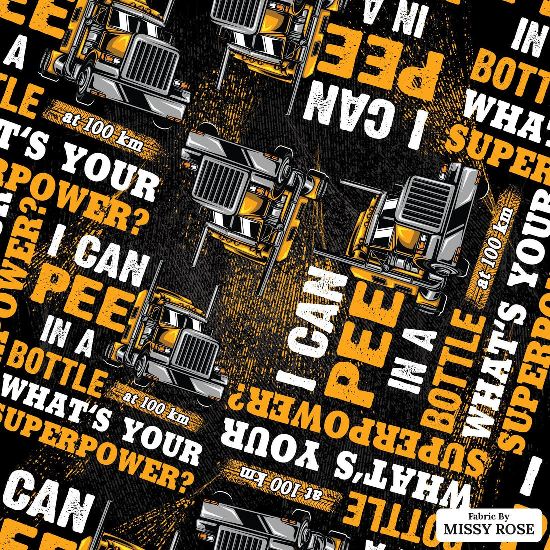 Design 440 Trucker Fabric - flat view of the print, zoom in for detail | Fabric by Missy Rose