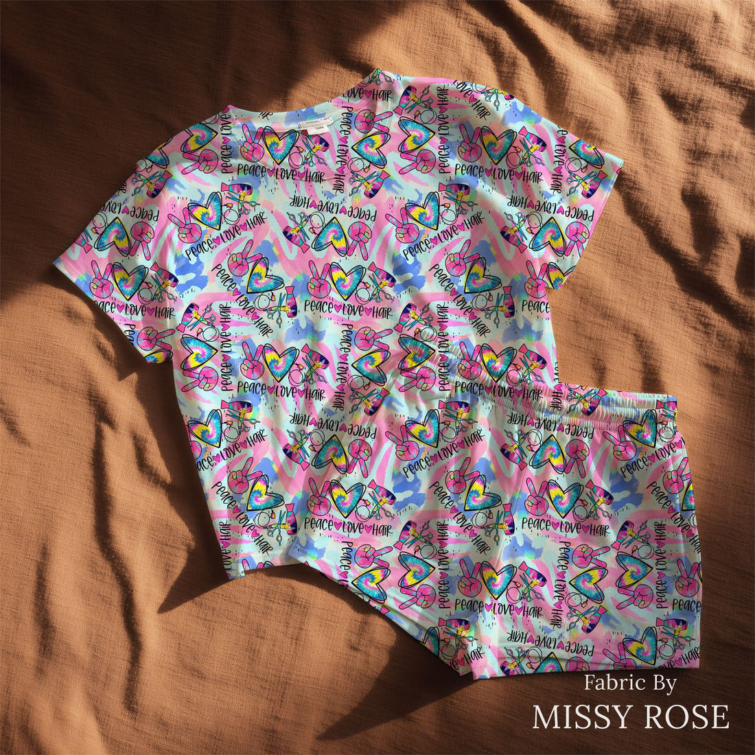 Design 443 Hair Dresser Fabric sewn into a lounge set – see how the print looks made up | Fabric by Missy Rose