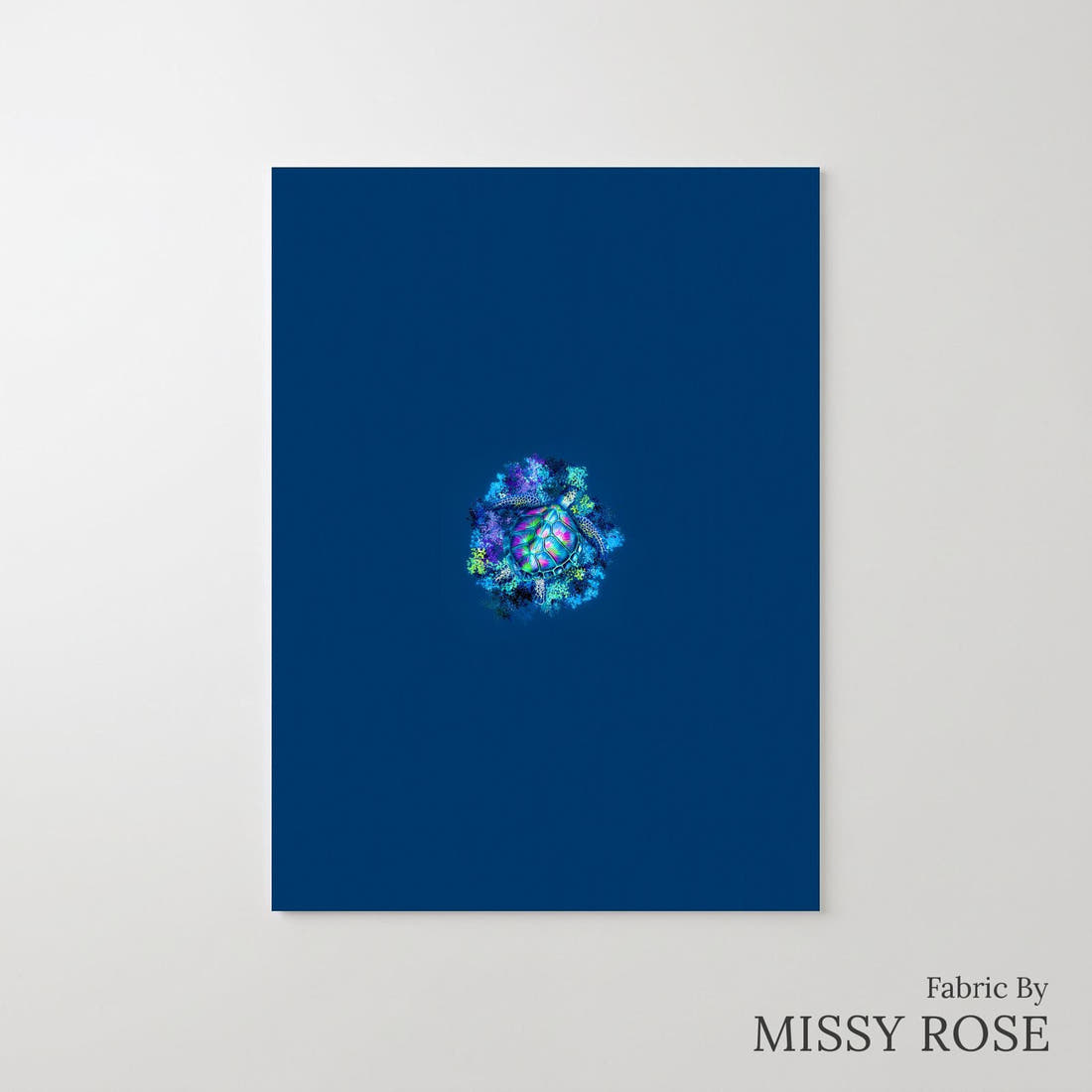 Design 444 Turtle Panel – printed fabric panel with centred picture, custom printed to order | Fabric by Missy Rose