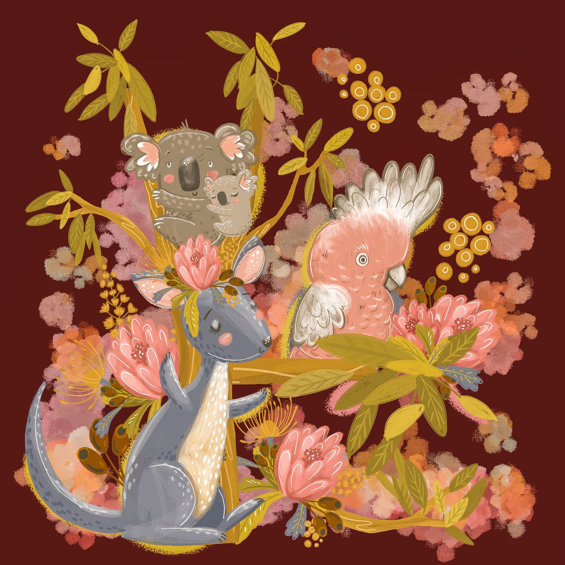 Design 446 Sweet Fox Panel – full artwork close-up of the printed picture | Fabric by Missy Rose