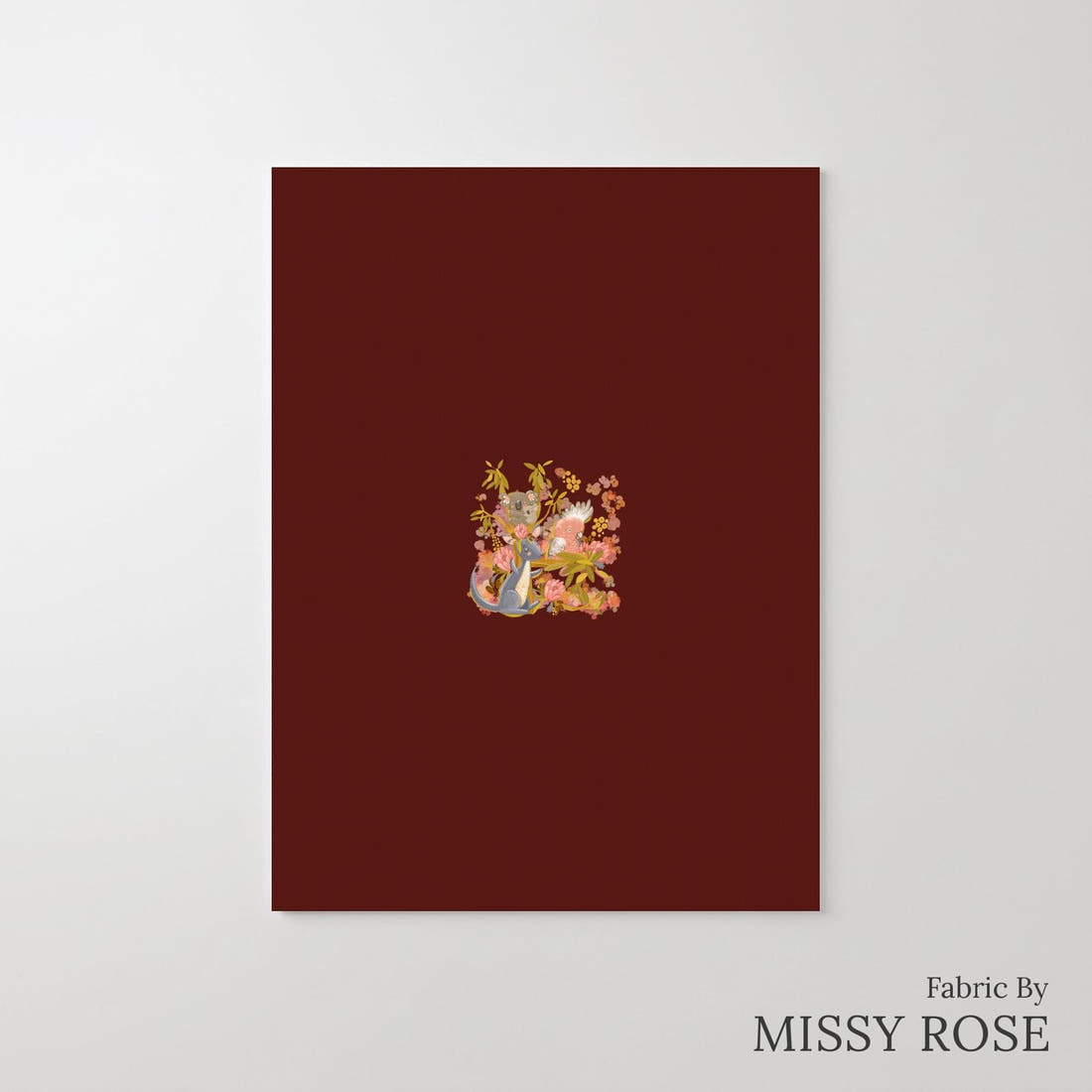 Design 446 Rustic Australian Animals Panel – printed fabric panel with centred picture, custom printed to order | Fabric by Missy Rose