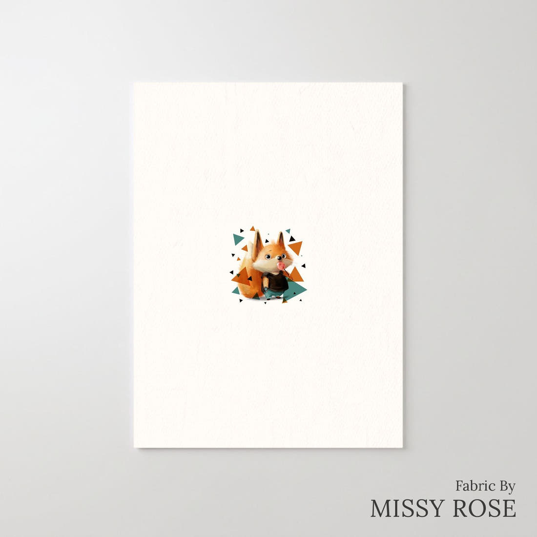 Design 447 Sweet Fox Panel – printed fabric panel with centred picture, custom printed to order | Fabric by Missy Rose