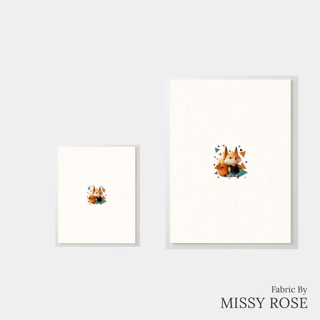 Design 447 Sweet Fox Panel – universal and adult panel sizes side by side | Fabric by Missy Rose