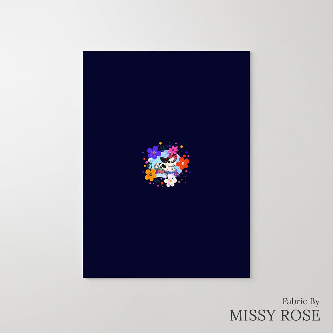 Design 448 French Bulldog Panel – printed fabric panel with centred picture, custom printed to order | Fabric by Missy Rose