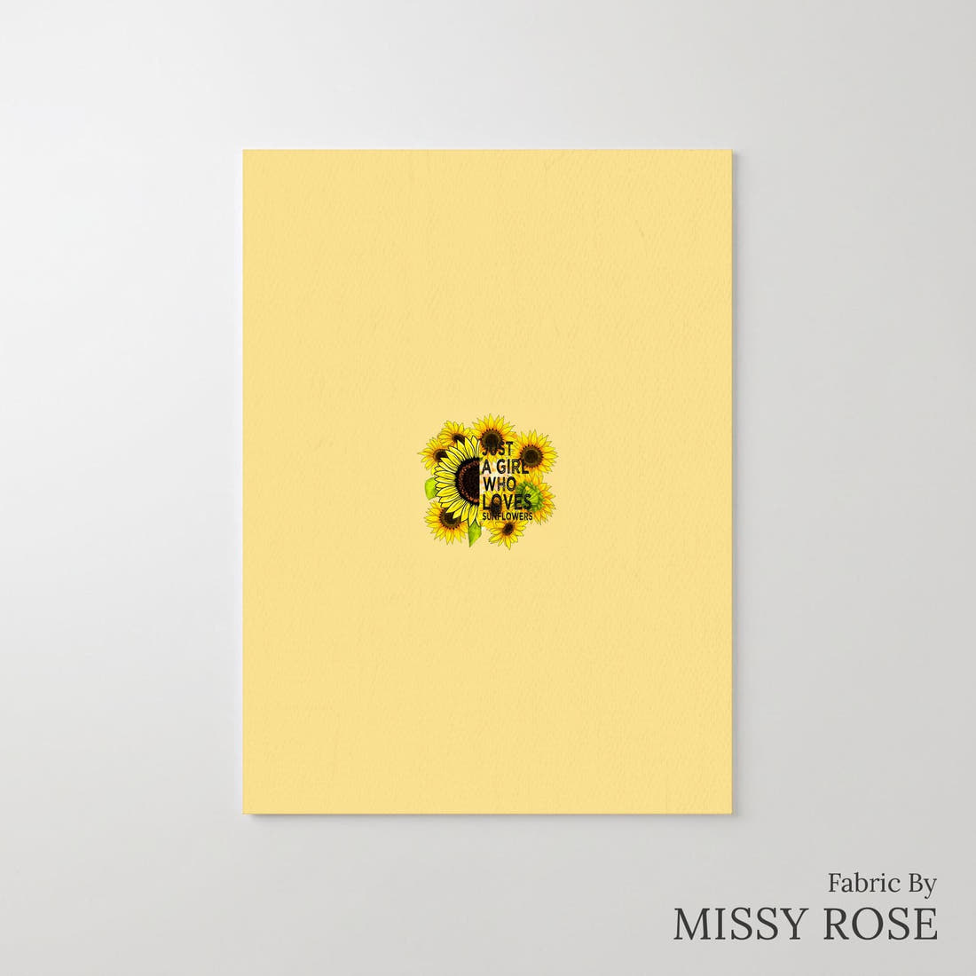 Design 449 Sunflower Panel – printed fabric panel with centred picture, custom printed to order | Fabric by Missy Rose