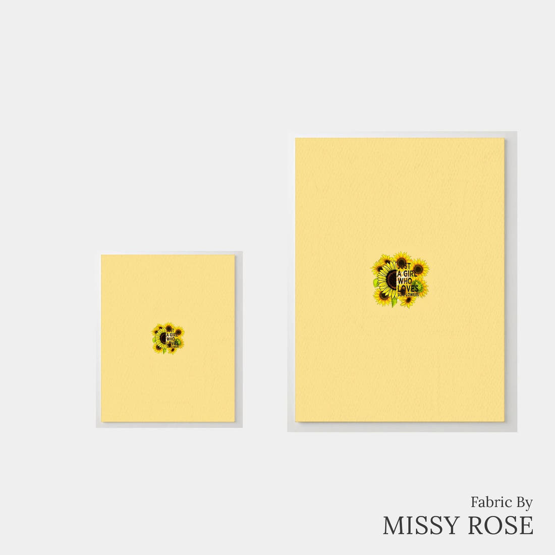 Design 449 Sunflower Panel – universal and adult panel sizes side by side | Fabric by Missy Rose