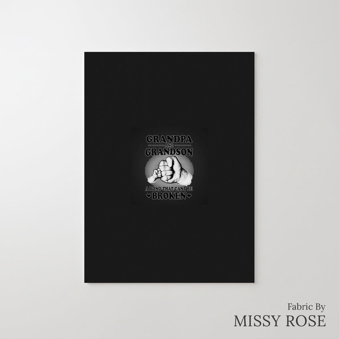 Design 452 Grandpa Panel – printed fabric panel with centred picture, custom printed to order | Fabric by Missy Rose