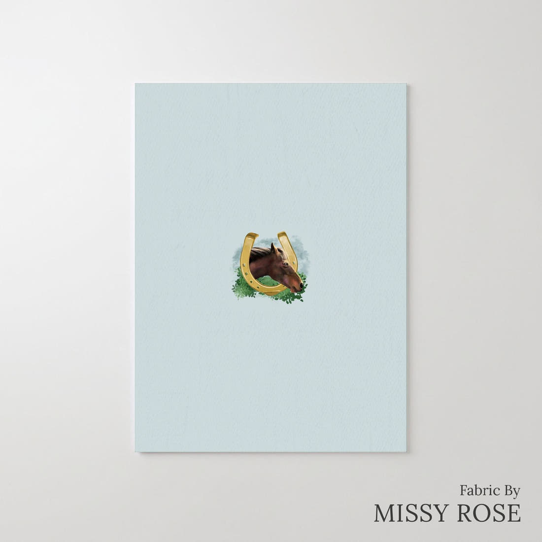 Design 453 Horse Panel – printed fabric panel with centred picture, custom printed to order | Fabric by Missy Rose