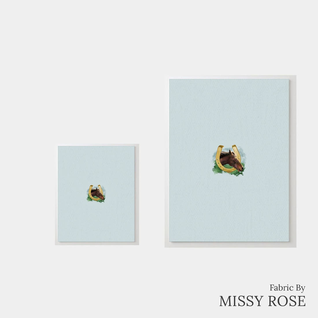 Design 453 Horse Panel – universal and adult panel sizes side by side | Fabric by Missy Rose