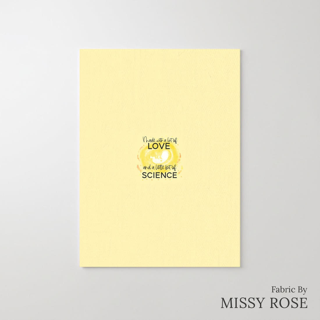 Design 454 Yellow IVF Panel – printed fabric panel with centred picture, custom printed to order | Fabric by Missy Rose