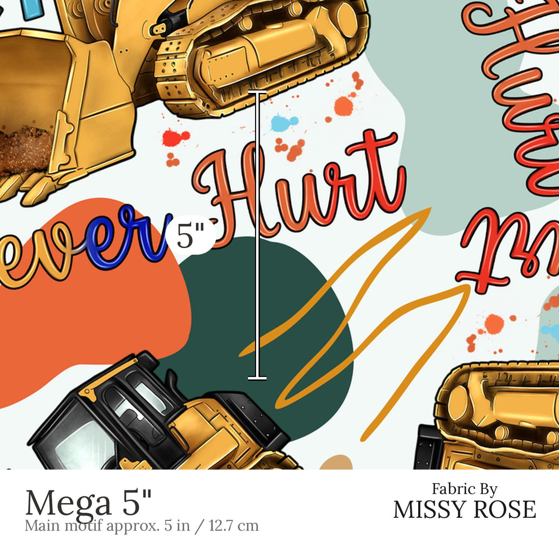 Design 458 Dirt Fabric Mega 5 inch print scale guide | Fabric by Missy Rose