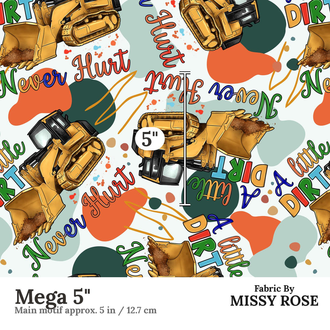 Design 458 Dirt Fabric Mega 5" - print scale | Fabric by Missy Rose