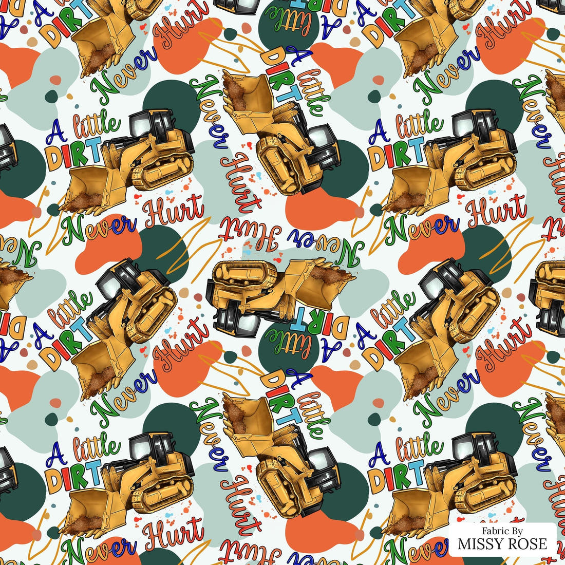 Design 458 Dirt Fabric - flat view of the print, zoom in for detail | Fabric by Missy Rose