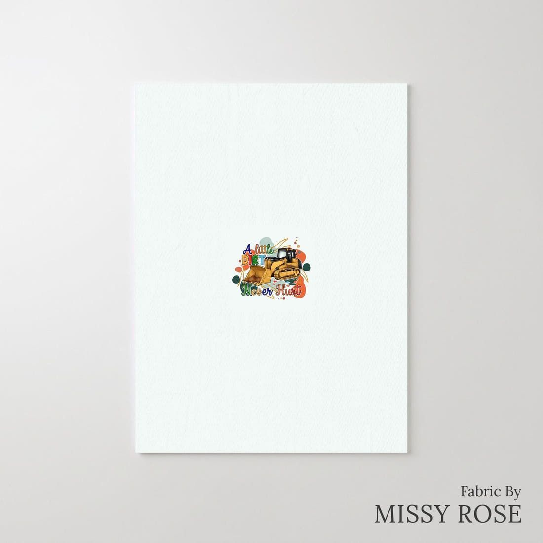 Design 458 Dirt Panel – printed fabric panel with centred picture, custom printed to order | Fabric by Missy Rose