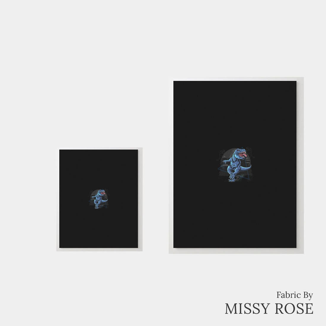 Design 459 Dinosaur Panel – universal and adult panel sizes side by side | Fabric by Missy Rose