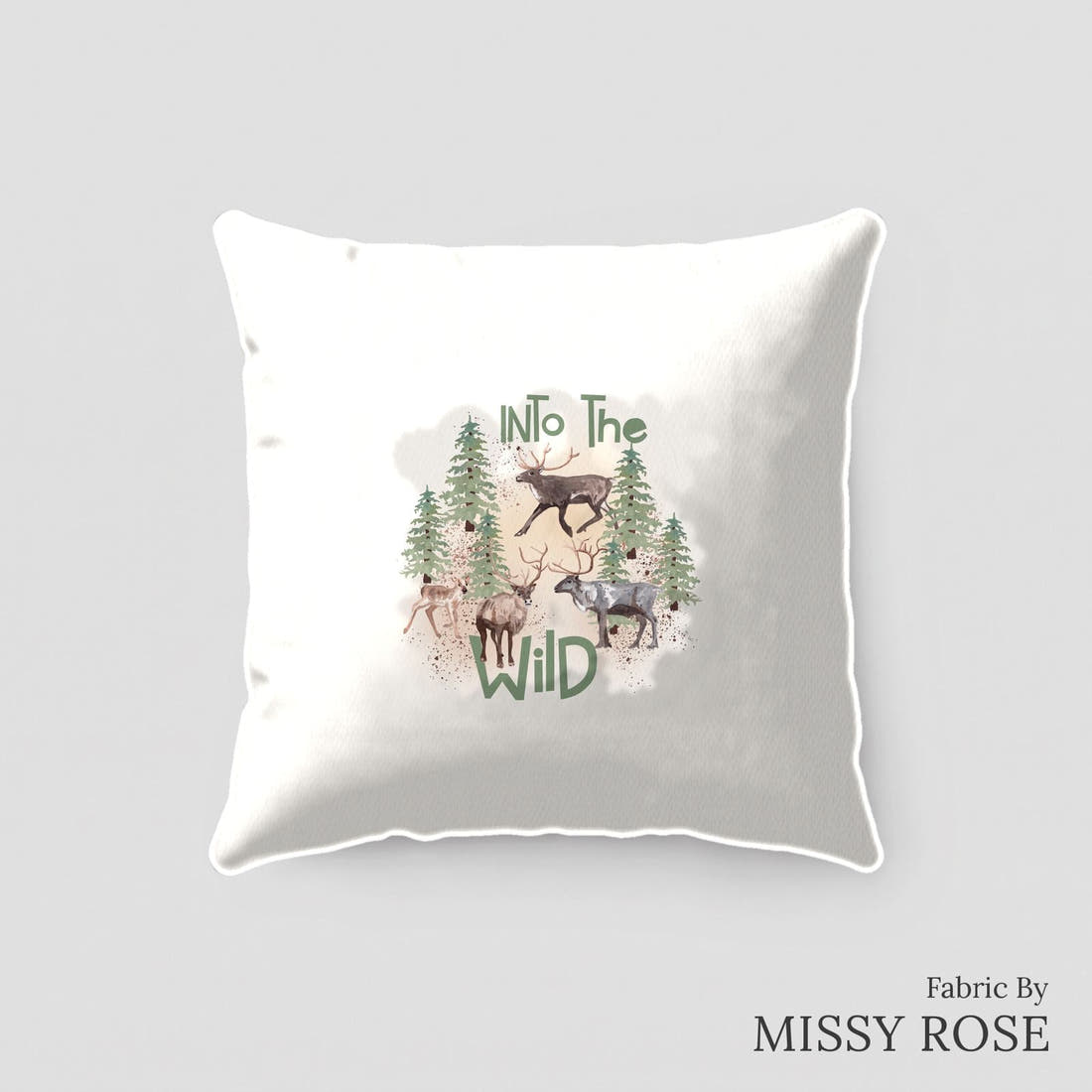 Design 46 Wilderness Panel sewn into a cushion – see how the panel looks made up | Fabric by Missy Rose