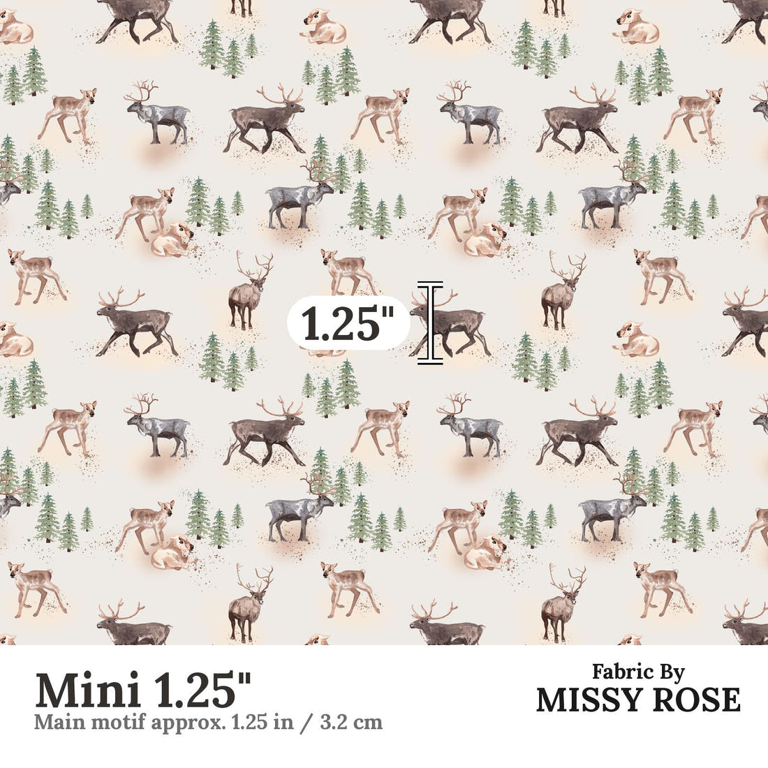 Design 46 Wilderness Fabric Mini 1.25" - print scale | Fabric by Missy Rose