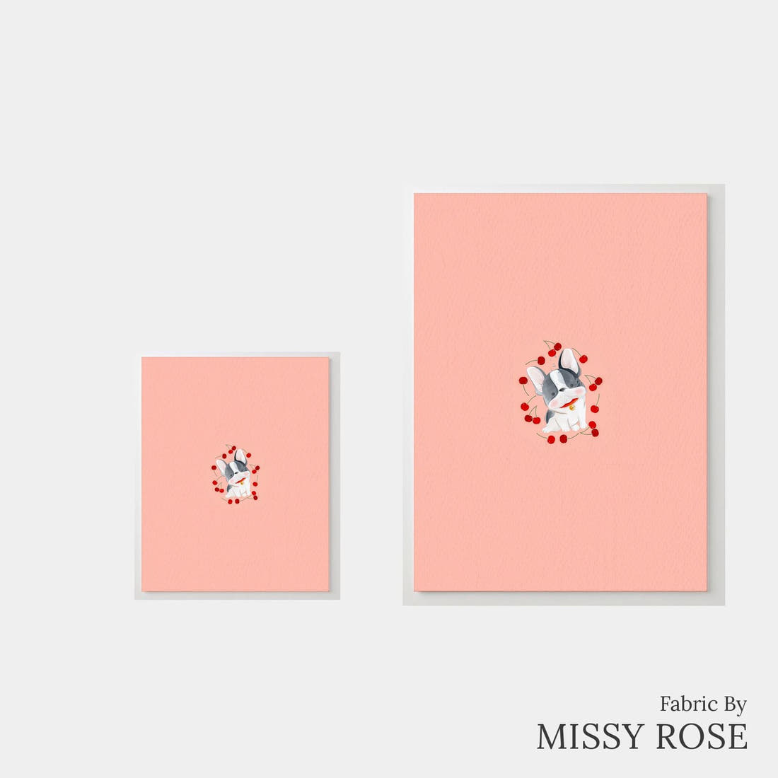 Design 460 Cherry Bulldog Panel – universal and adult panel sizes side by side | Fabric by Missy Rose
