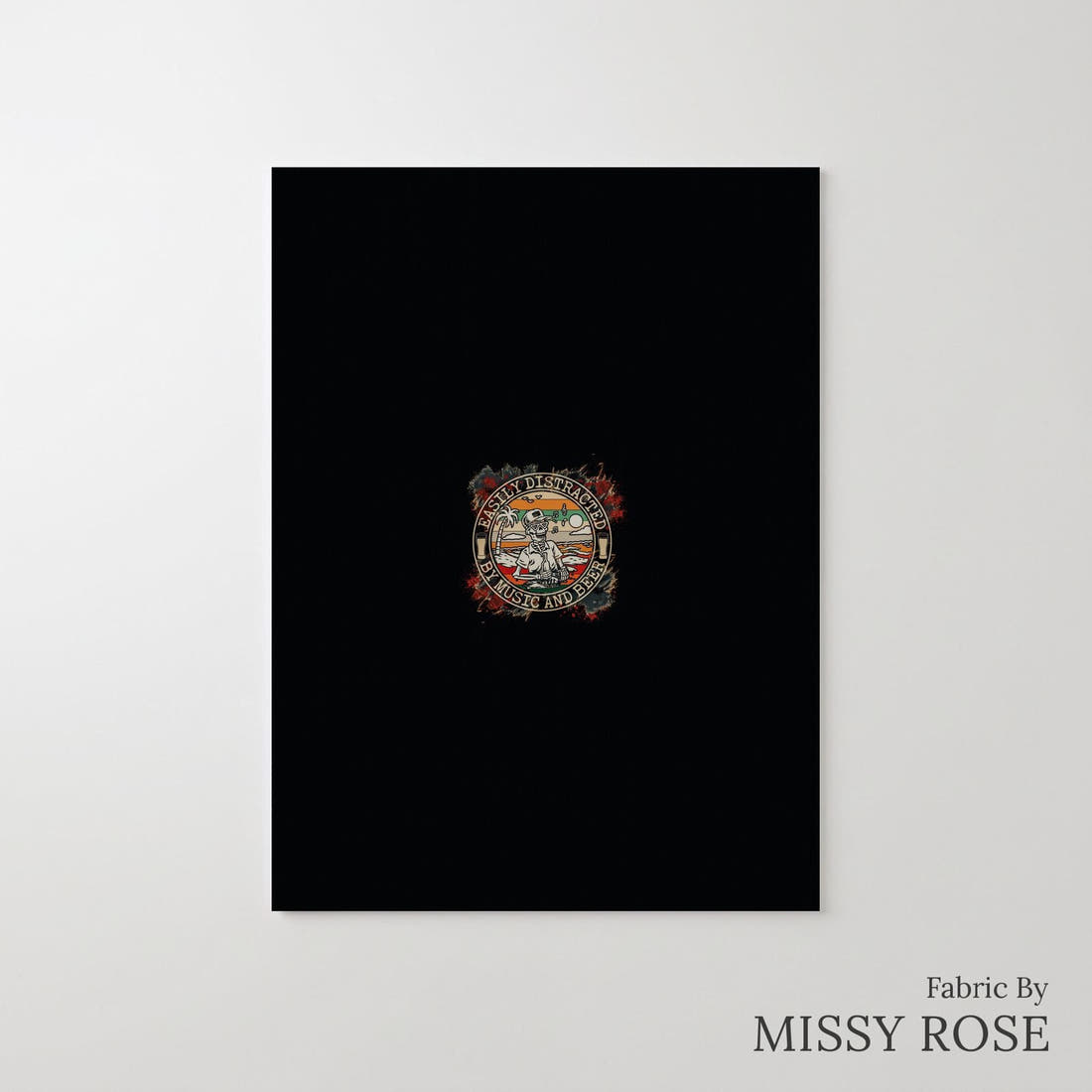 Design 462 Beer and Music Panel – printed fabric panel with centred picture, custom printed to order | Fabric by Missy Rose