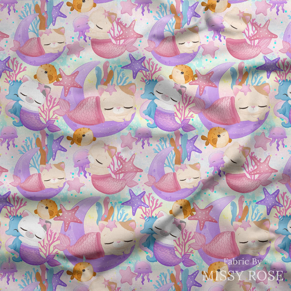 Design 463 Mercat Fabric draped fabric mockup – custom printed fabric by the metre | Fabric by Missy Rose