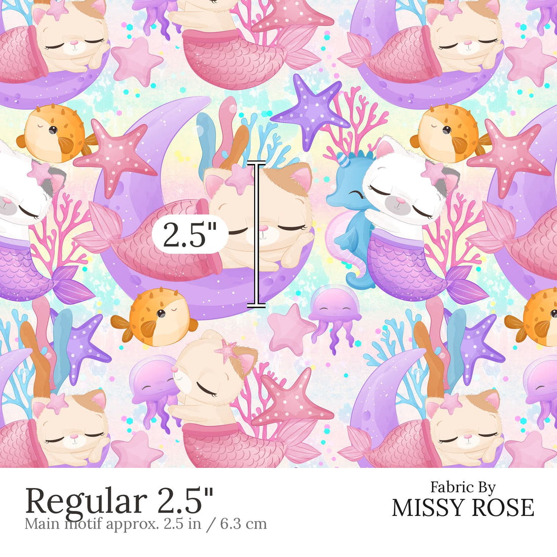 Design 463 Mercat Fabric Regular 2.5 inch print scale guide | Fabric by Missy Rose