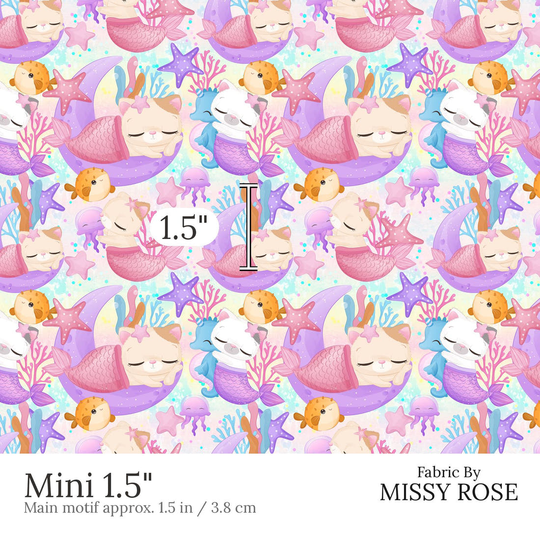 Design 463 Mercat Fabric Mini 1.5 inch print scale guide | Fabric by Missy Rose