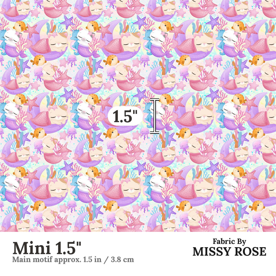 Design 463 Merkitty Fabric Mini 1.5" - print scale | Fabric by Missy Rose