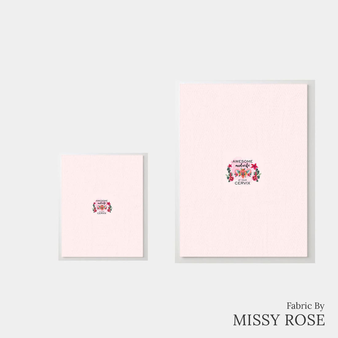 Design 464 Midwife Panel – universal and adult panel sizes side by side | Fabric by Missy Rose