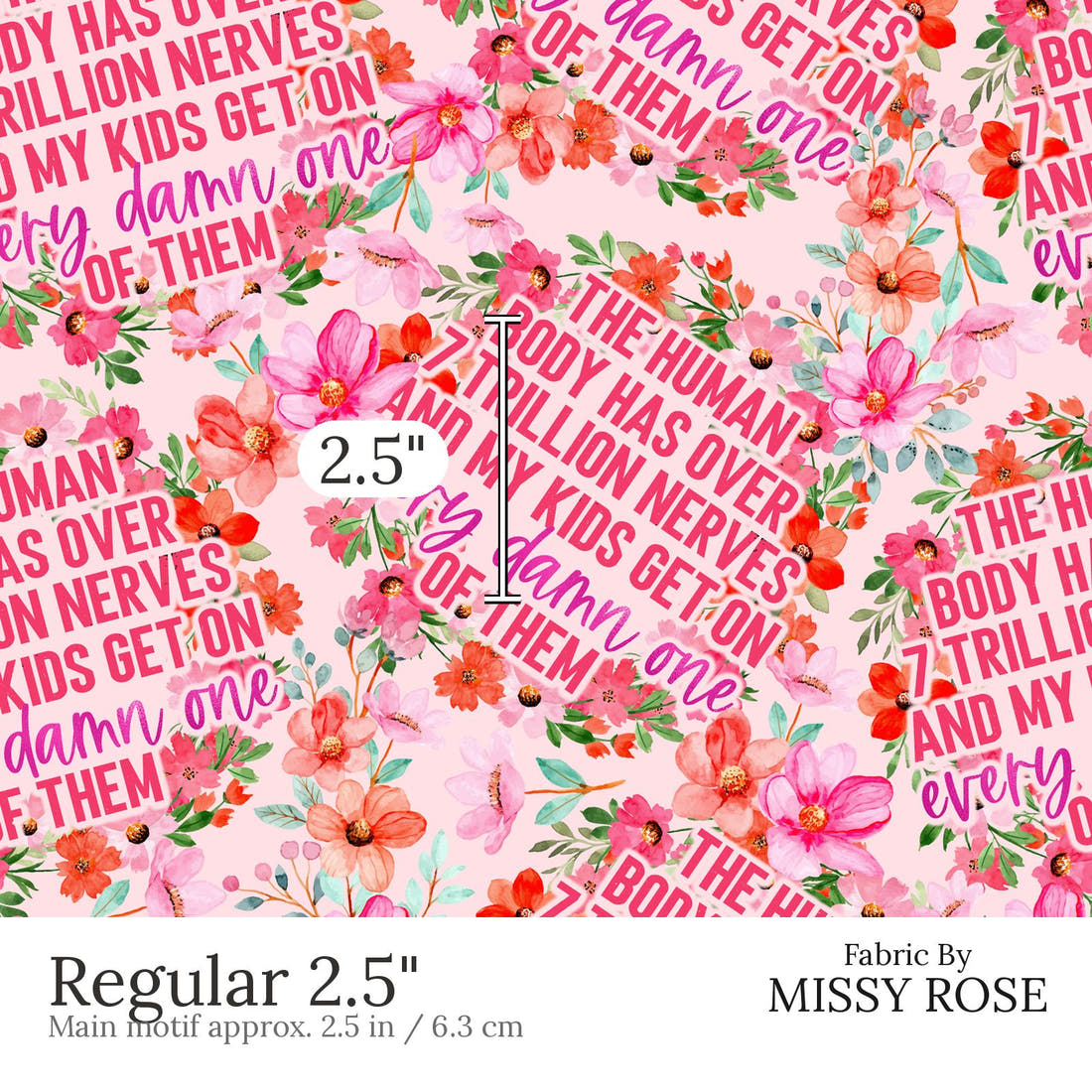Design 465 Funny Kids Fabric Regular 2.5 inch print scale guide | Fabric by Missy Rose