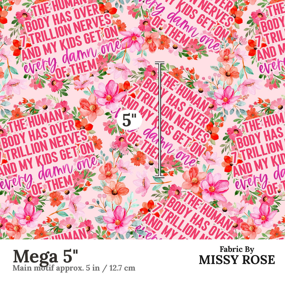 Design 465 Funny Kids Fabric Mega 5" - print scale | Fabric by Missy Rose