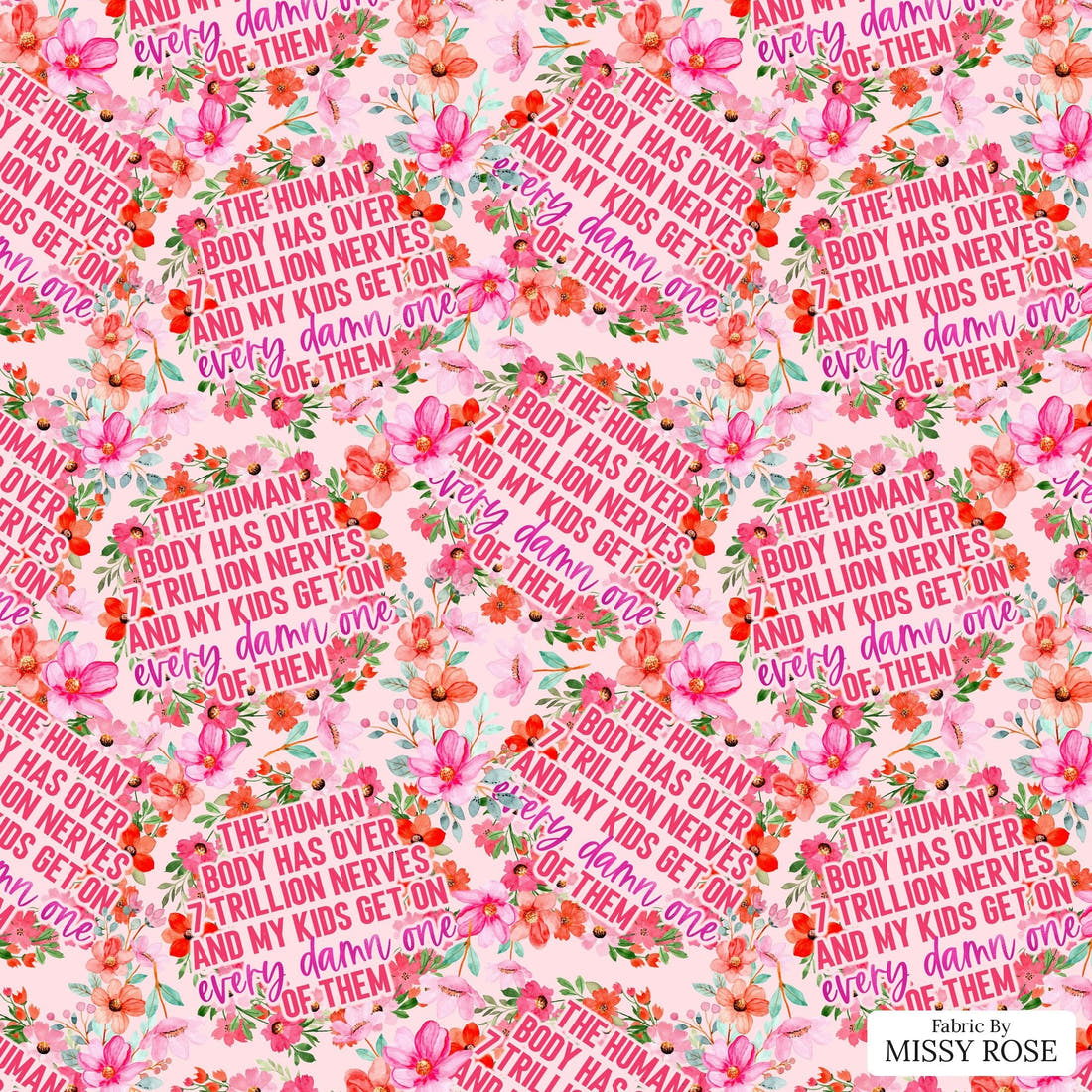 Design 465 Funny Kids Fabric - flat view of the print, zoom in for detail | Fabric by Missy Rose