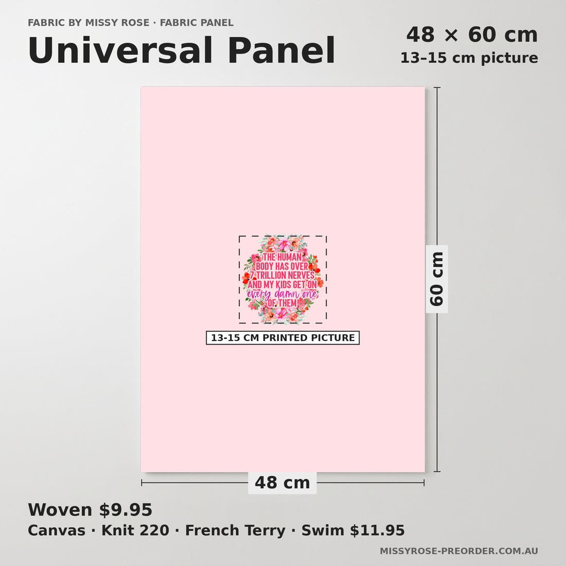 Design 465 Funny Kids Panel universal panel sizing – 13–15 cm printed picture on 48 × 60 cm fabric | Fabric by Missy Rose