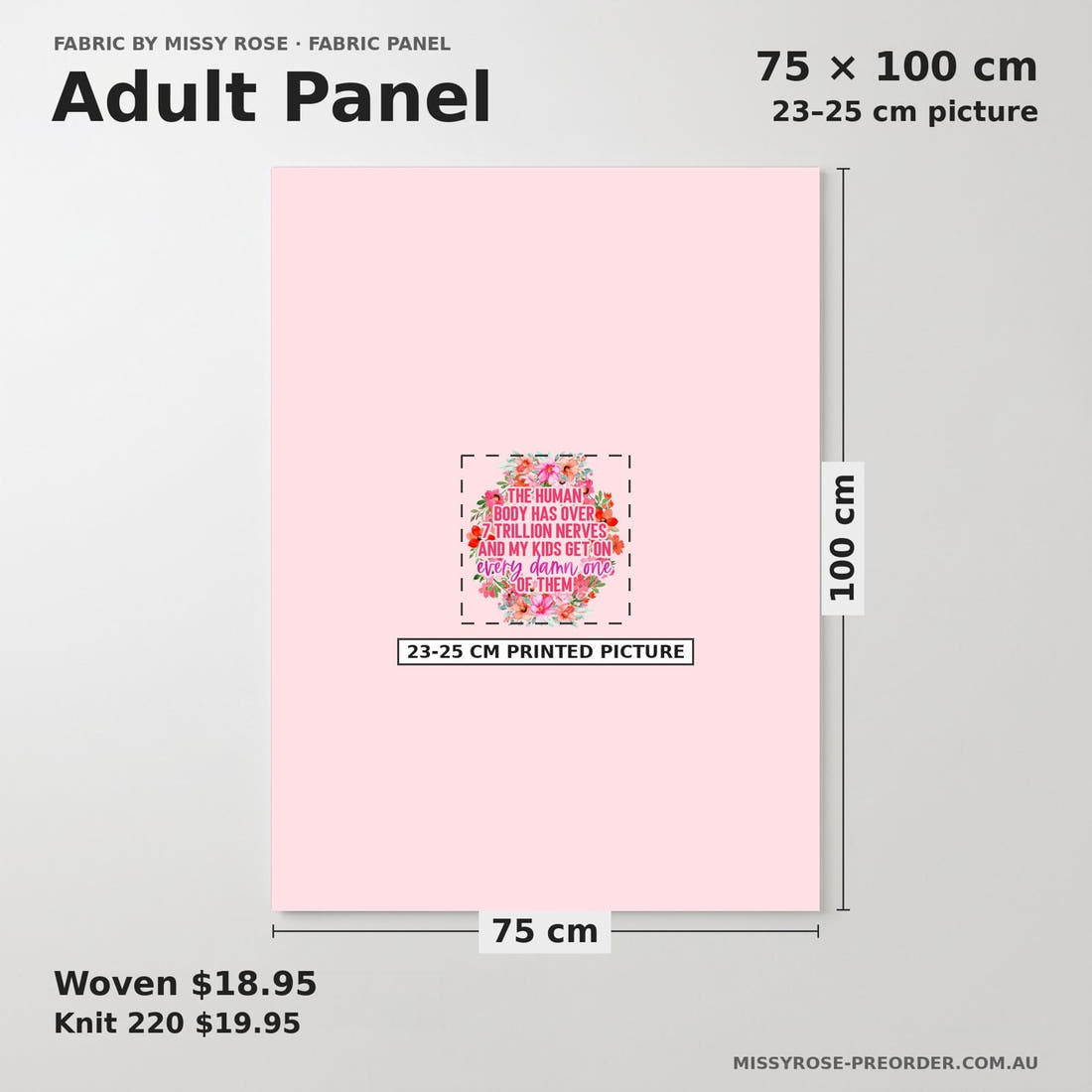 Design 465 Funny Kids Panel adult panel sizing – 23–25 cm printed picture on 75 × 100 cm fabric | Fabric by Missy Rose